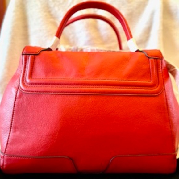 NWT Rebecca Minkoff designer Red Leather Purse Satchel style with… - Picture 3 of 16